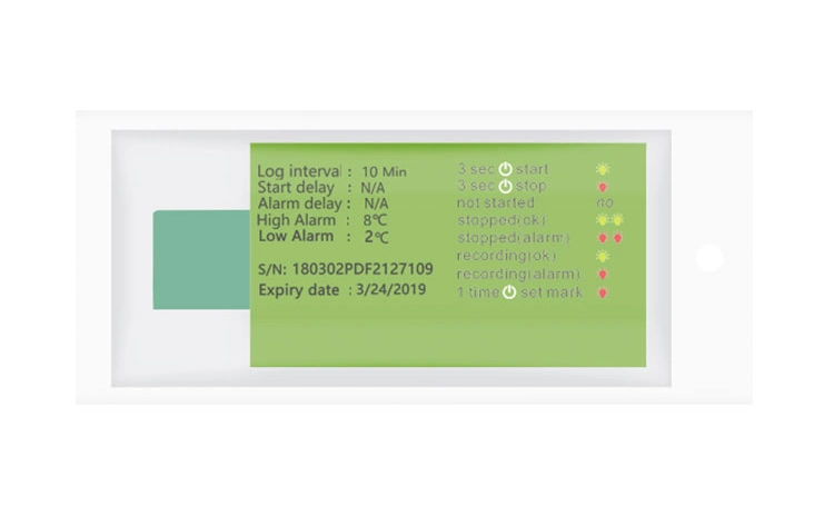 Cold Chain Single-Use Disposable Temperature Data Logger Recorder