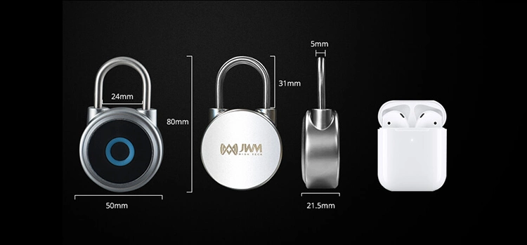 Jwm Hot Sales Mini Smart Fingerprint Luggage Padlock