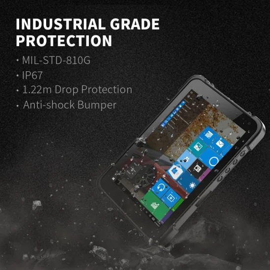 Образец индивидуальной настройки сканера штрих-кода Класс защиты IP67, защищенный от атмосферных воздействий, экстремальный планшетный ПК, 7800 мАч, 8-дюймовый прочный планшет на базе Android